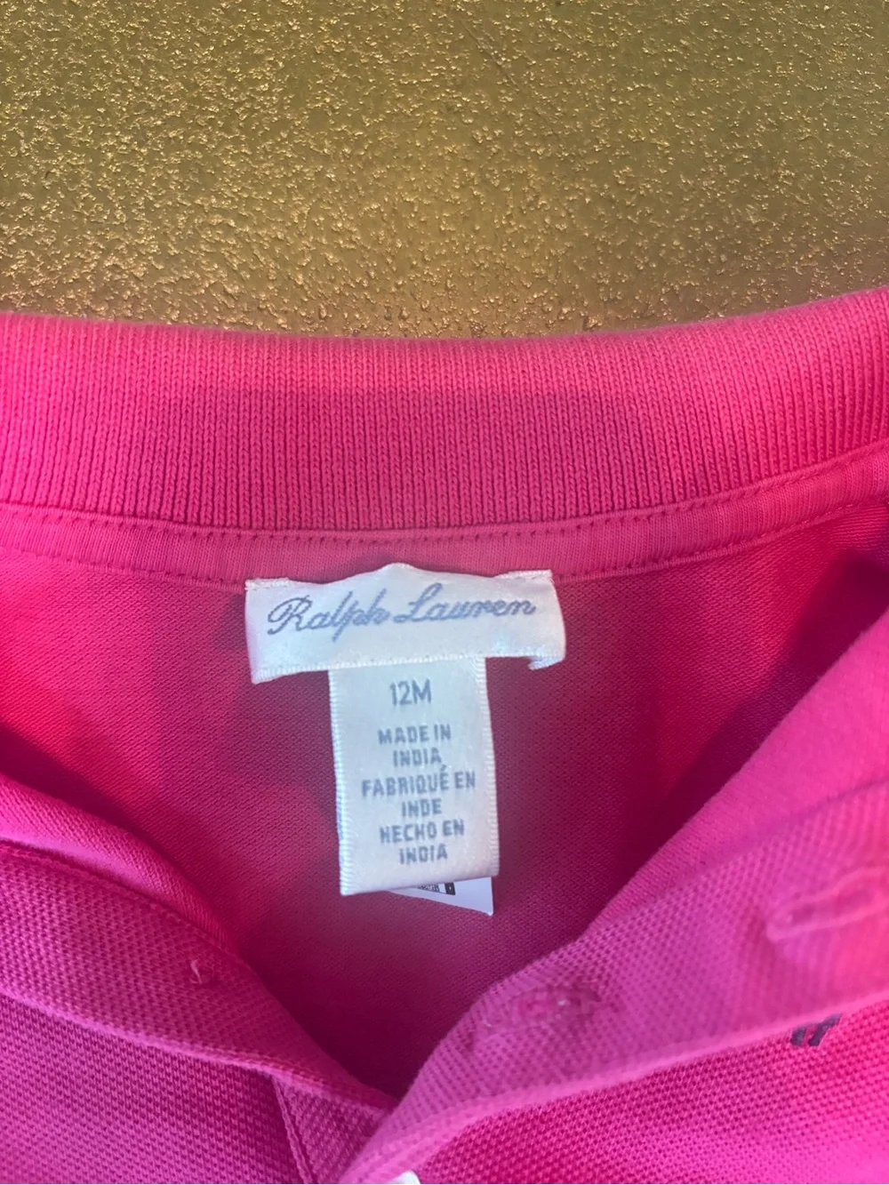 Ralph Lauren Girls Hot Pink Long-Sleeve Polo Peplum Top